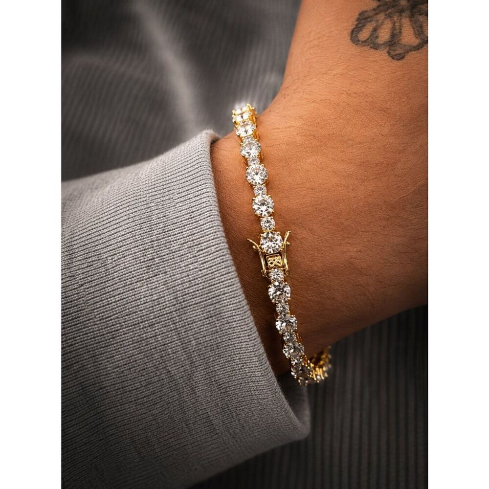 Micro & Round Diamond Tennis Bracelet